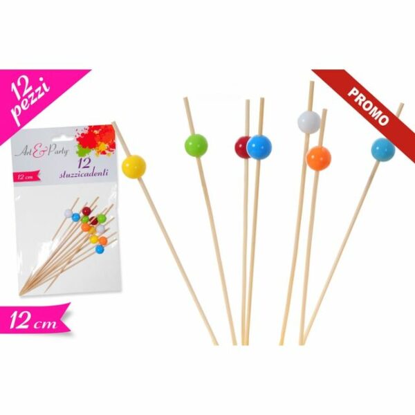 Set 12 Stuzzicadenti 12cm C/palle