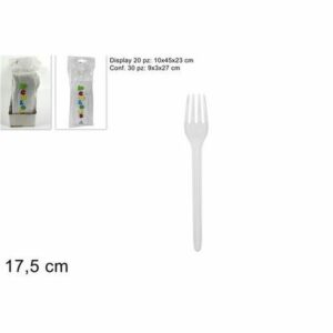 Forchette Plastica 30pz Bianco Traspar.