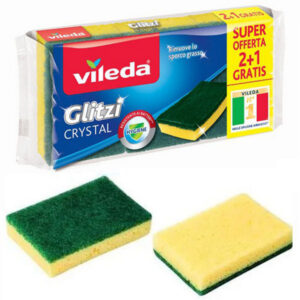 Spugna Fibra Verde Glitzi Crystal    Pz 2+1 Vileda