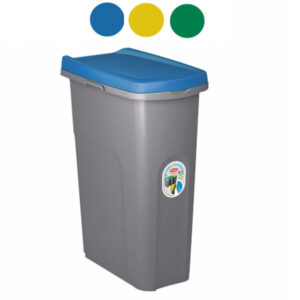 Pattumiera Home Eco System Gr/blu    L 15 StefanplLa collezione Home Eco System per la raccolta differenziata si arricchisce di una nuova pattumiera salvaspazio da 7 lt