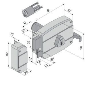 Serratura App.legno Sx           030.60.52.2 Welka