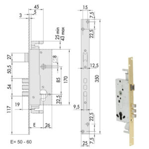 Serratura Infilare Ferro           52526-60-0 Cisa