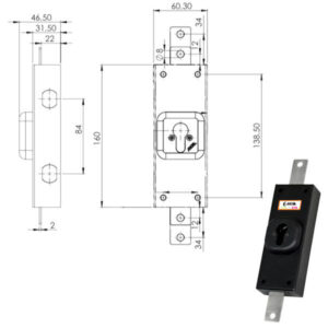 Serratura Ferroglietto Verticale Dx       252 Moia