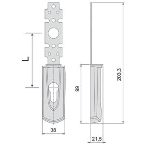 Placca Esterna Maniglioni Cilindro 07176-62-0 Cisa