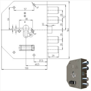 Serratura Sic.semplice Sx Cil.           2050pe Cr