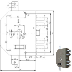 Serratura Sic.triplice Sx Cil.           2250pe Cr