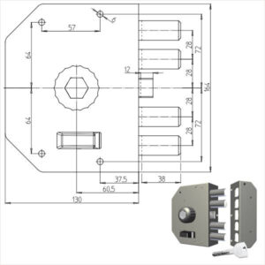 Serratura Sic.semplice Sx Pompa           3050p Cr