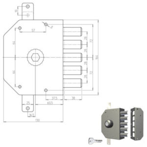 Serratura Sic.triplice Sx Pompa           3200p Cr