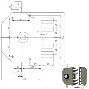 Serratura Sic.triplice Sx Pompa           3250p Cr