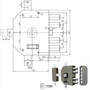 Serratura Sic.quintuplice Sx Pompa        3350p Cr