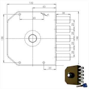 Serratura Sic.semplice Sx Pompa         3000 Mc Cr