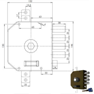 Serratura Sic.triplice Dx Pompa         3250 Mc Cr