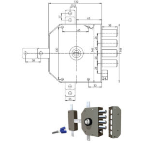 Serratura Sic.quintuplice Sx Pompa      3350 Mc Cr