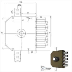 Serratura Sic.triplice Sx Pompa         3200 Mc Cr