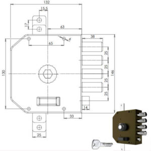 Serratura Sic.triplice Dx Pompa         3250 Mc Cr