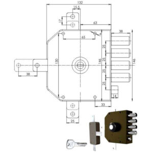 Serratura Sic.quintuplice Sx Pompa      3350 Mc Cr