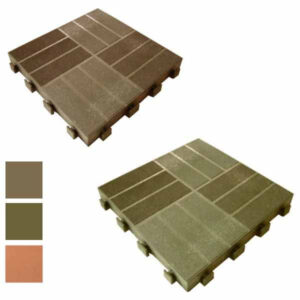 Piastrella Lepla' Pvc/legno Chiusa Verde 40x40x5