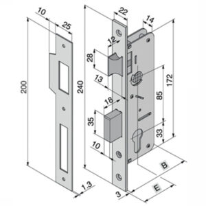 Serratura Inf.legno              015.35.00.0 Welka