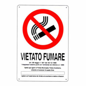 Cartello Vietato Fumare Dl        20x 30 Plastica