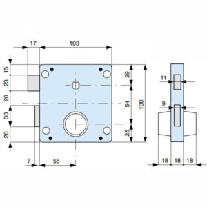 2 Pezzi Serratura App.ferro Dx E55 013-20-0      433551 Mg