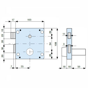 2 Pezzi Serratura App.ferro Dx E55 014-50-0      436551 Mg