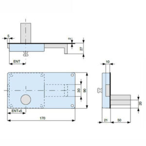 2 Pezzi Serratura Ferroglietto 4 M  E50 012-35-0 702503 Mg