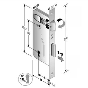 Serratura Patent Mm 8x90 E30 Bq Bronzata        Gb