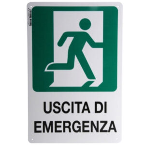 Cartello Uscita Emergenza Dx      20x 30 Plastica