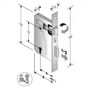 Serratura Patent Mm 8x70 E30 Bq Bronzata        Gb