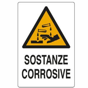 10 Pezzi Cartello Sostanze Corrosive       20x 30 Plastica