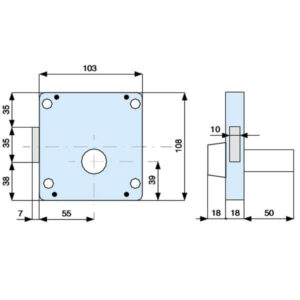 2 Pezzi Serratura App.ferro Dx E55 014-50-0      426551 Mg