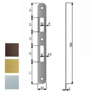 Incontro Serrature Patent Bt 8x70 Bronzato 570 Agb