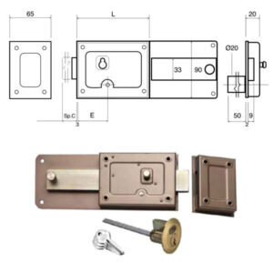 2 Pezzi Serratura Ferroglietto 6 Mandate E50    270b Wally