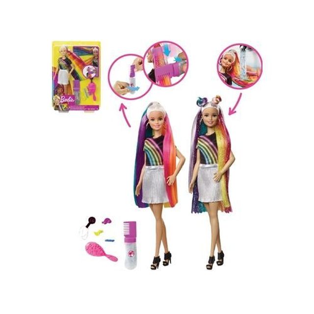 Barbie Capelli Arcobaleno - GenovaMarket Giocattoli