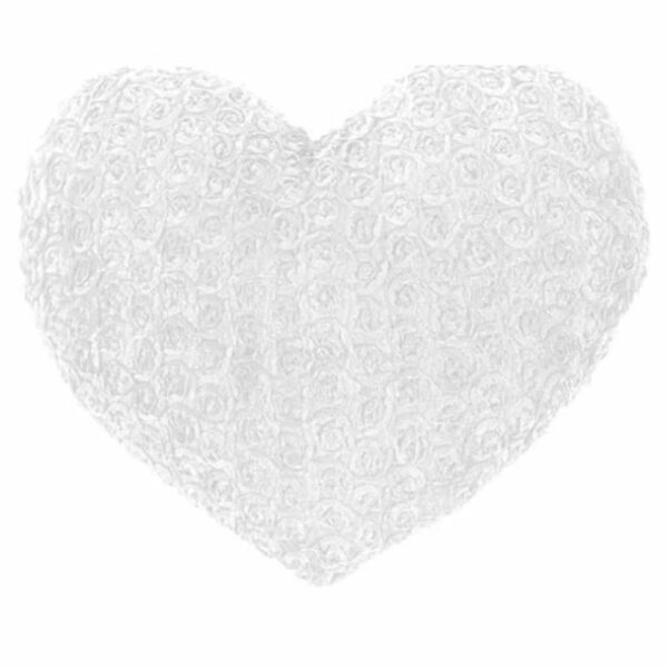 Cuore 30cm Bianco C/tessuto Fiori