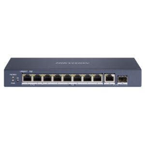 Networking Switch 8p Lan Gigabit Hikvision Ds-3e0510hp-e 8p Poe + 1p Rj45 + 1 Sfp Uplink - Desktop - 802.3af/at/bt
