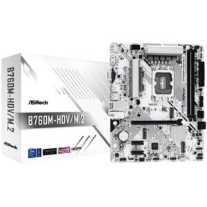 Main Board Mb Asrock B760m-hdv/m.2 Lga1700 2xddr5dc-7200oc 1xpcie4.0x16 Hdmi Dp D-sub 4xsata3r M.2 Usb3.2 Gblan Matx 90-mxbmj0-a0uayz