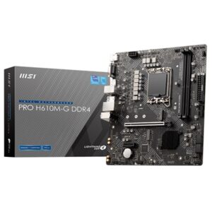 Main Board Mb Msi Pro H610m-g Ddr4 Lga1700 2xddr4dc-3200 1xhdmi 1xdp 1xpcie4.0x16 1xm.2 4xsata3 Gblan Usb3.2 Matx Fino:05/08