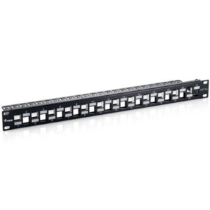 Armadi Rack Patch Panel 24-porte Keystone Cat.6a Equip 769324 Schermato1u 19" - Nero