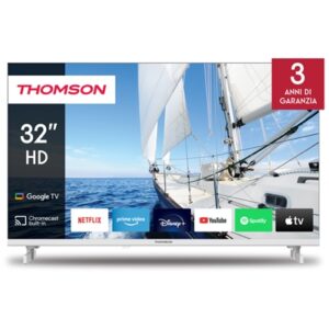 Tv Tv Thomson 32" Frame Less 32hg2s14w Google Tv Dvb-t2/s2 Hd 1366x768 White Ci+ Slot 3xhdmi 2xusb Vesa