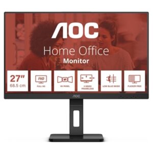 Monitor Monitor Aoc Lcd Ips Led 27" Wide Frameless 27e3qaf 4ms Mm Fhd 1000:1 Black Reg.alt. Pivot Vga Hdmi Dp Hub Usb Vesa Fino:10/01