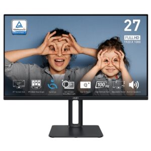 Monitor Monitor Msi Pro Mp275p 27"ips Ag Fhd 16:9 Mm Pivot 1000:1 4ms 100hz Less Blue Light Pro Vga Hdmi Vesa Black Fino:31/12