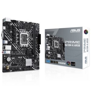 Main Board Mb Asus Prime H610m-k Argb H610 Lga1700 2xddr5dc-5600hdmi Vga 1xpcie4.0x16 4xsata3 M2 Gblan Usb3.2 Matx 90mb1g90-m0 Fino:31/12