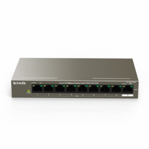 Networking Switch 9p Lan 10/100m Tenda Tef1109p-8-63w Desktop -8p Poe- Metallo- Garanzia 3 Anni