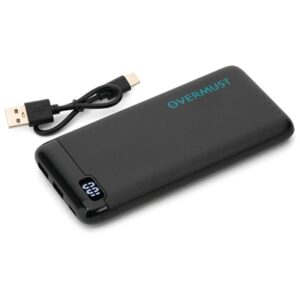 Smartphone Powerbank 10.000mah Overmust By Tecnoware Fovmpb17875 In:microusb +type-c Out:2usb +type-c + Display + Cavo Usb 20cm