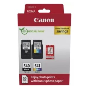 Materiali Di Consumo Multipack Canon Pg-540 + Cl-541 + 50fg Carta 10x15 5225b013 X Mg2150/mg2250/mg3150/mg3650/mg3650s Ts5150