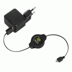 Accessori Alimentatore Usb Da Casa 1p Retrak Euchgwscm5 + Cavo100cm Usb-microusb Retrattile Nero Out:1