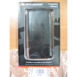 Borse E Custodie Custodia X Apple Iphone 5 Scp10038 Swiss Charger In Vera Pelle Nera