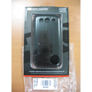 Borse E Custodie Custodia X Samsung Galaxy Siii Scp20037 Swiss Charger In Alluminio Nero Satinato