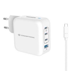 Smartphone Caricatore Pd Usb Gan Conceptronic Althea18w Bianco A 4p Da 100w